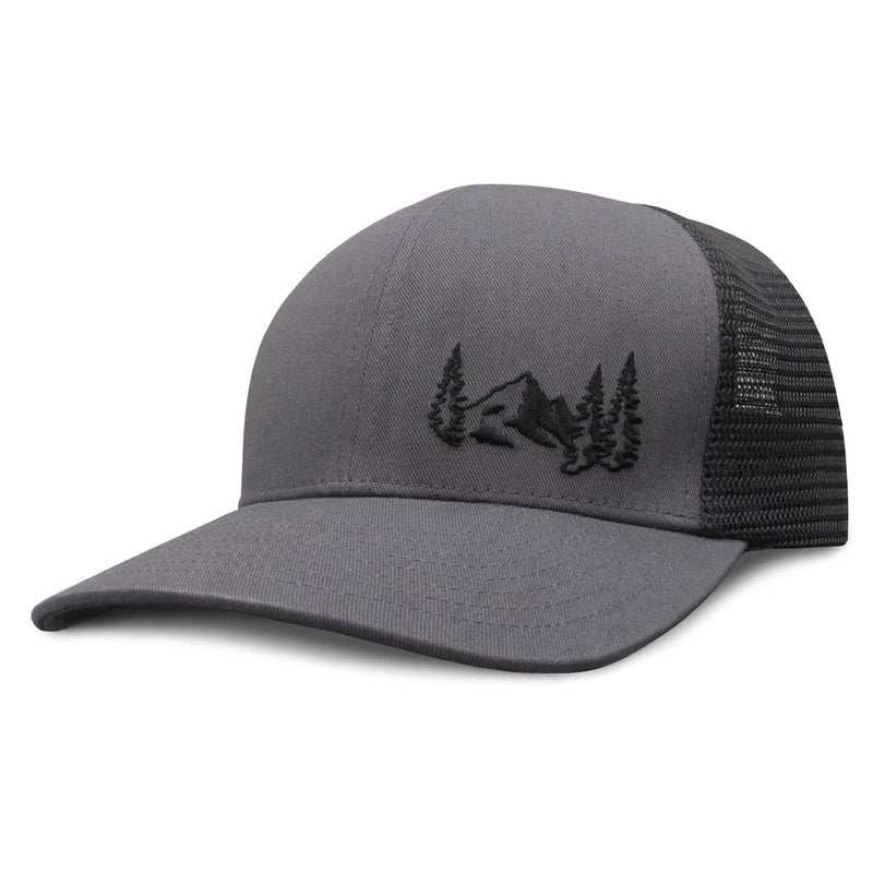 Grace Folly Trucker Hat for Men or Women- Many Cool Designs (Mountain- Gray) - Image 1